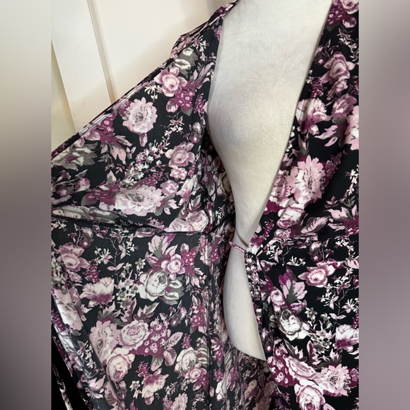 Free Press Floral Wrap Dress Flowy Lorelei Gilmore Girls romantic feminine maxi - Picture 12 of 13